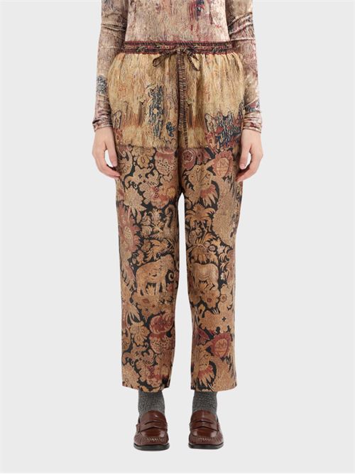 Silk trousers with tapestry-inspired floral print PIERRE-LOUIS MASCIA | PT10959519426